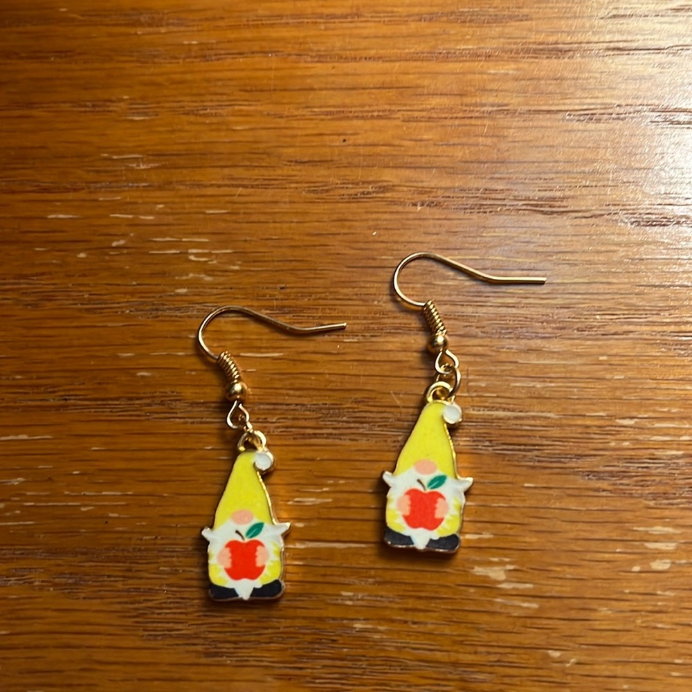 Gnome with Apple Earrings